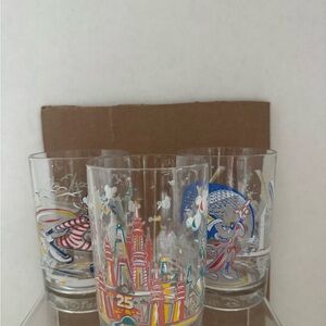 Vintage 1996 McDonald’s Walt Disney World 25th anniversary glasses set of three